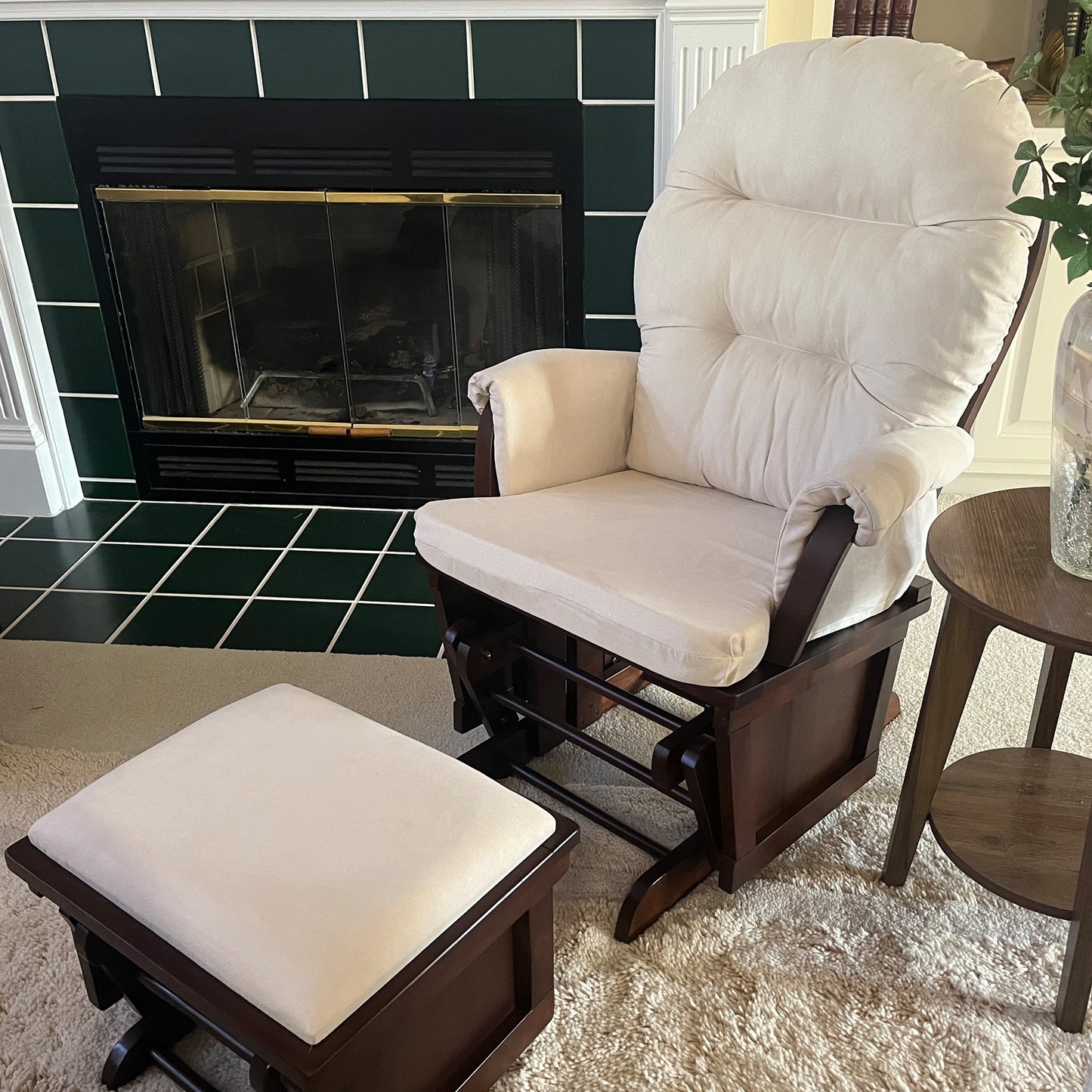 Nursery Glider Rocking Chair with Ottoman