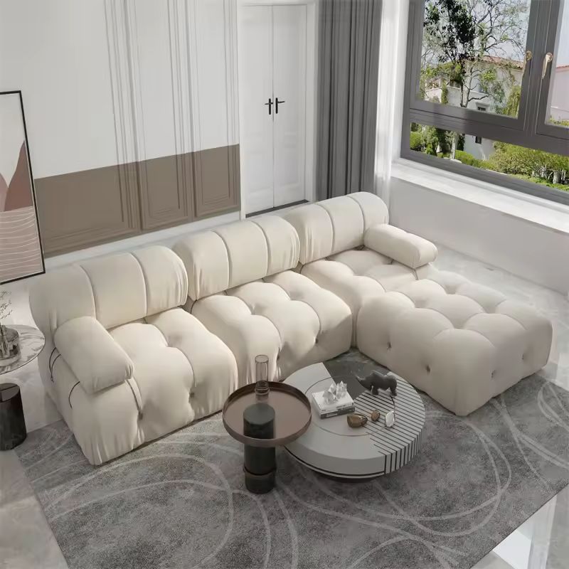 Enchanted Glam Luxe Modular Sofa With Velvet Buckle And Rings