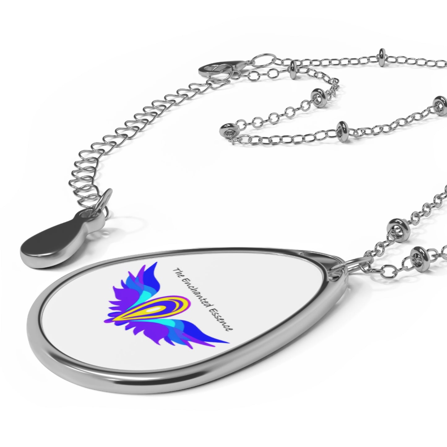 Angel Wings Oval Necklace — Colorful Spiritual Pendant