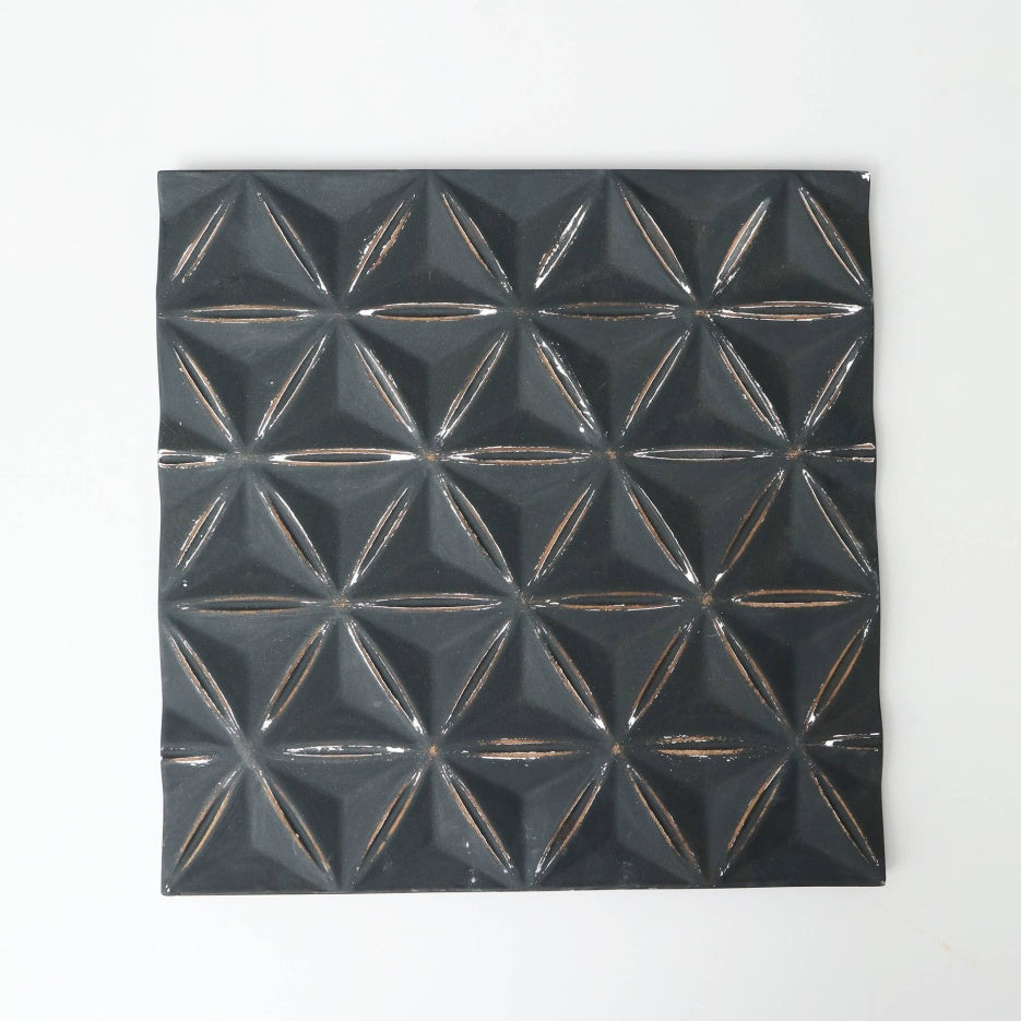 Black Square Shape Handcrafted MDF Wall Decor 16inchx16inch Elegant Home Accent