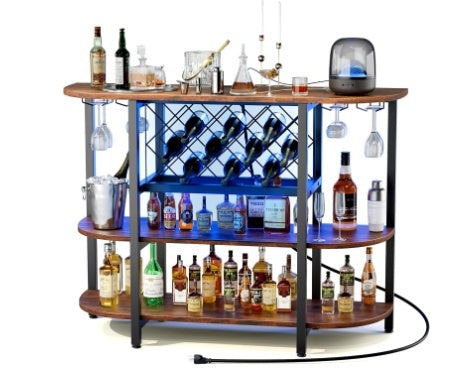 Enchanted Luxe LED Wine Bar Cabinet With Velvet Glow Storage