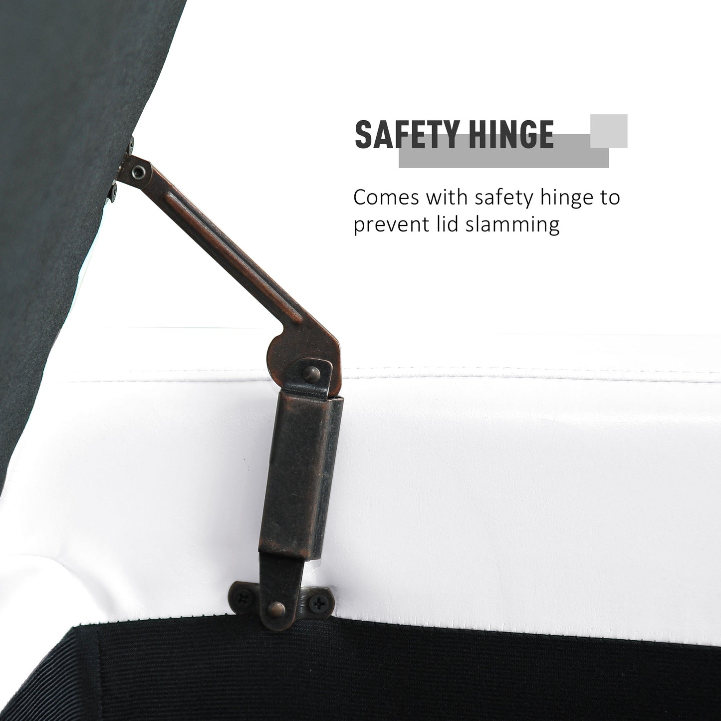 50.5" Faux Leather Rectangular Tufted Storage Ottoman for Living Room, Entryway, or Bedroom, White