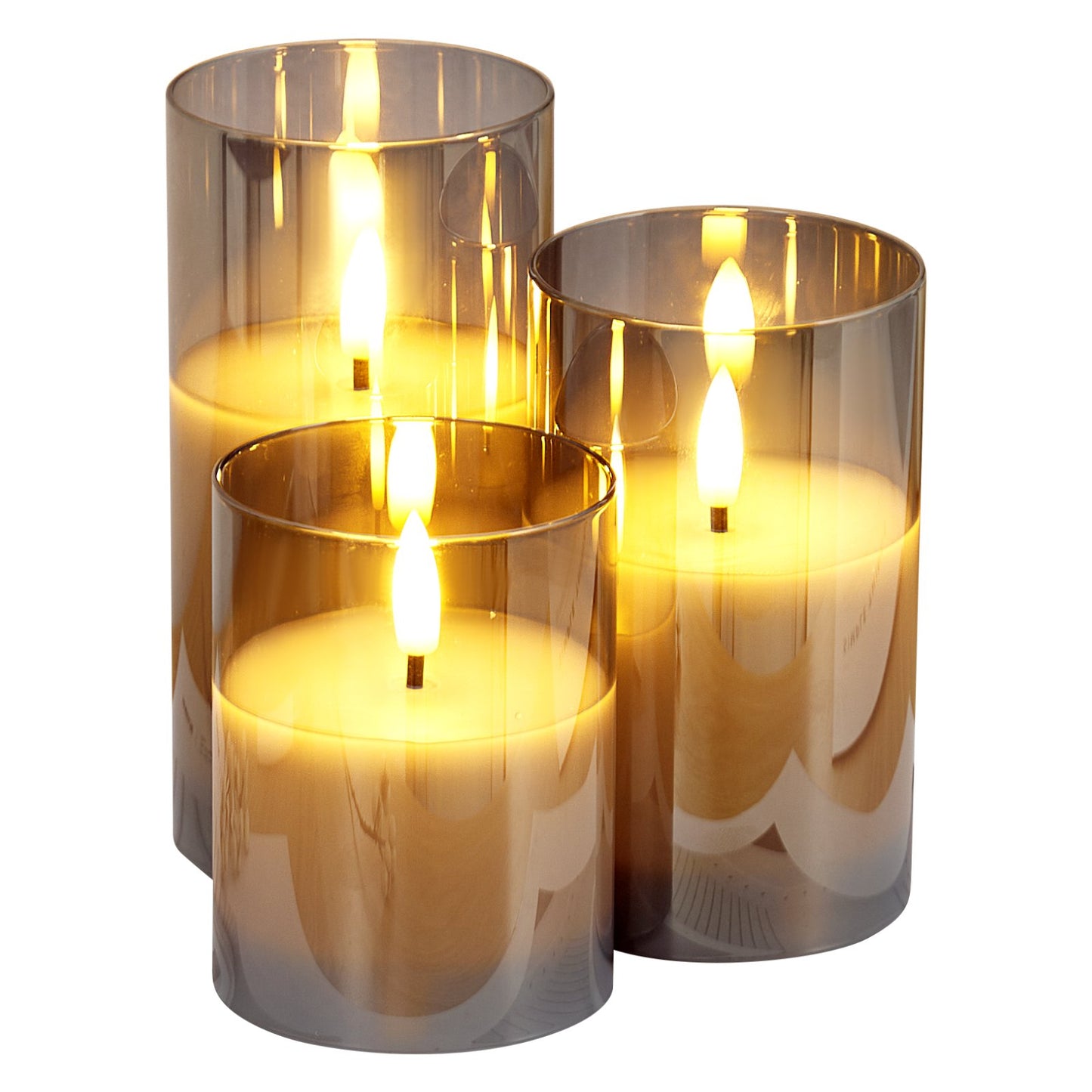 Three Pack Premium Flameless LED Candles With Remote Control Realistic Flicker