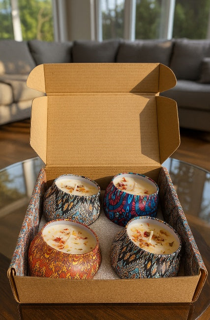 Elegant Floral Scented Tin Candles With Premium Soy Wax