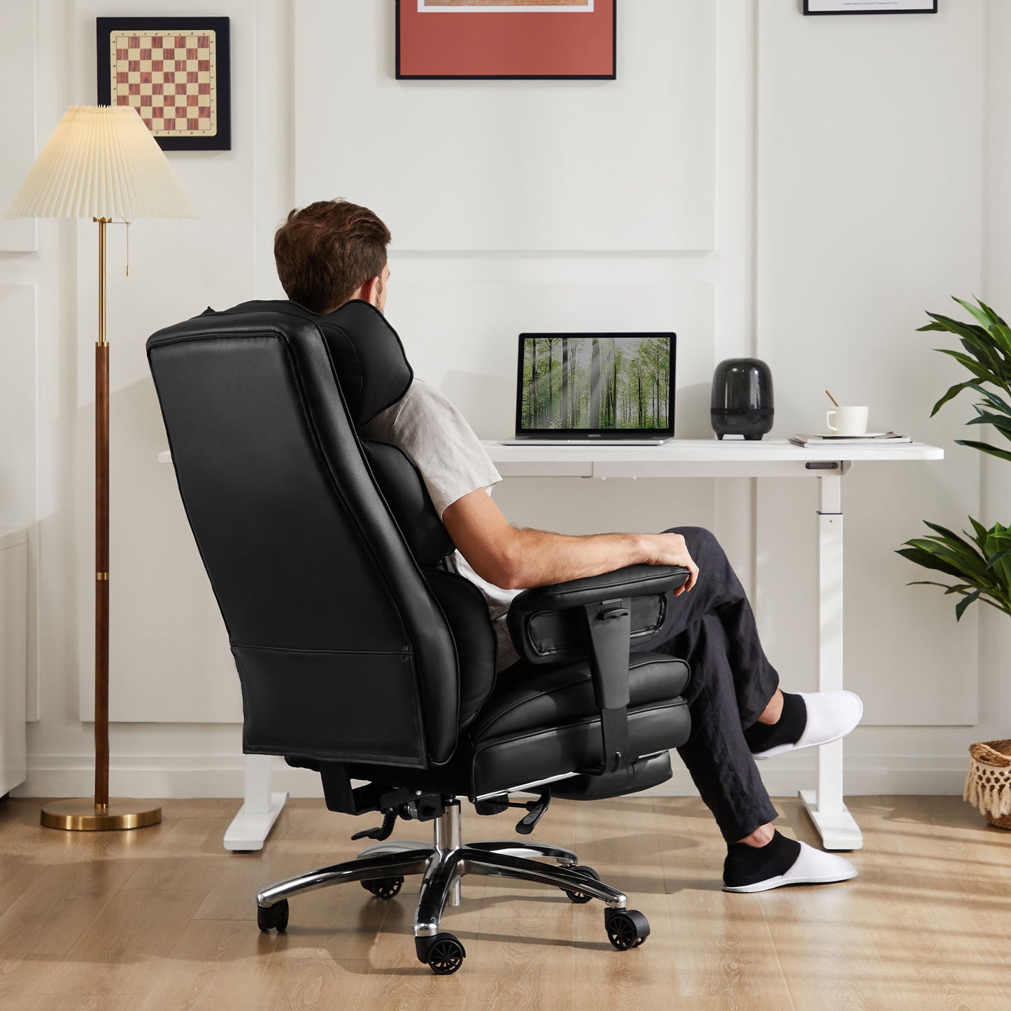 Enchanted Luxe Black Home Office Desk And Chair Set For Glam Workspace
