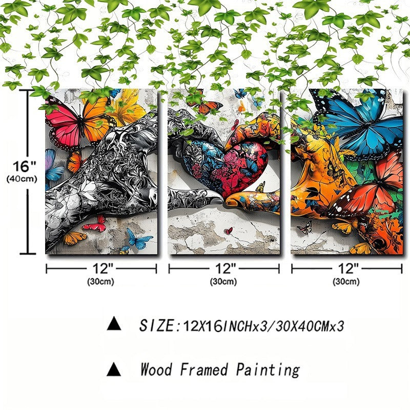 Framed 3pcs Graffiti Canvas Wall Art
