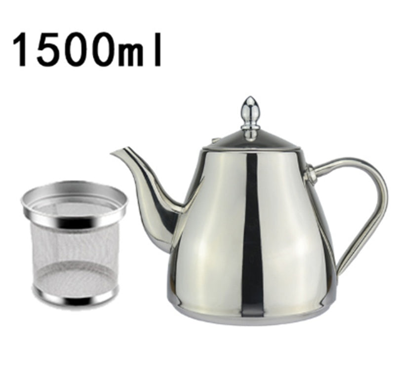 Thick 304 Stainless Steel Teapot - 2000ml Capacity With Built In Filter For Easy Brewing
