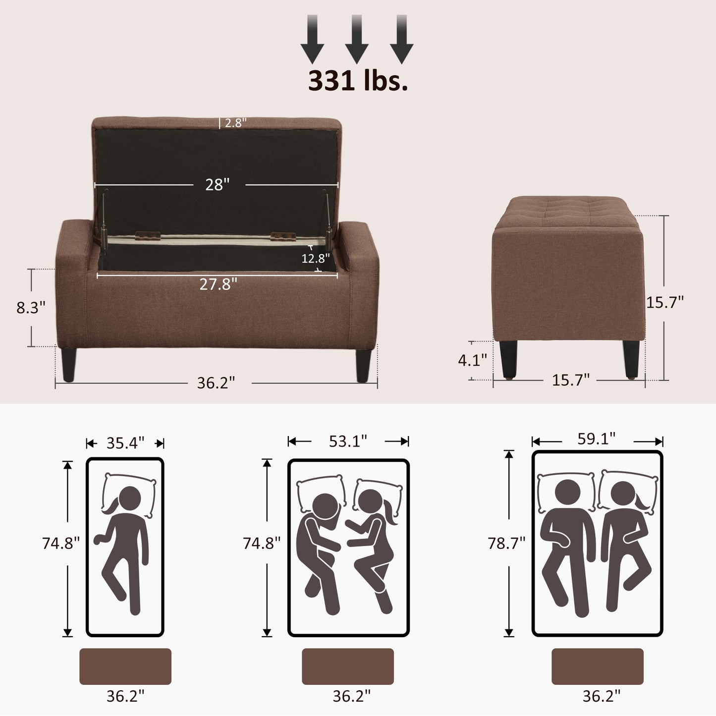 36" Ottoman with Storage