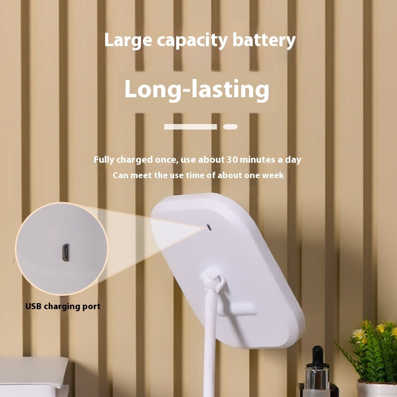 Radiant LED Makeup Mirror Desktop With Adjustable Tricolor Lighting And USB Charging