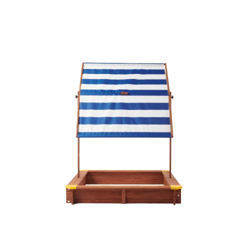 Enchanted 46 Inch Wooden Sandbox With Adjustable Cedar Canopy
