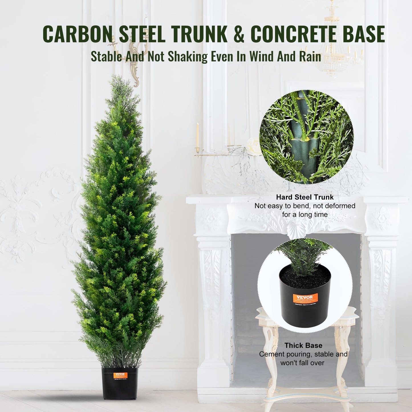 Two Pack 4 Ft UV Resistant Artificial Cedar Topiary