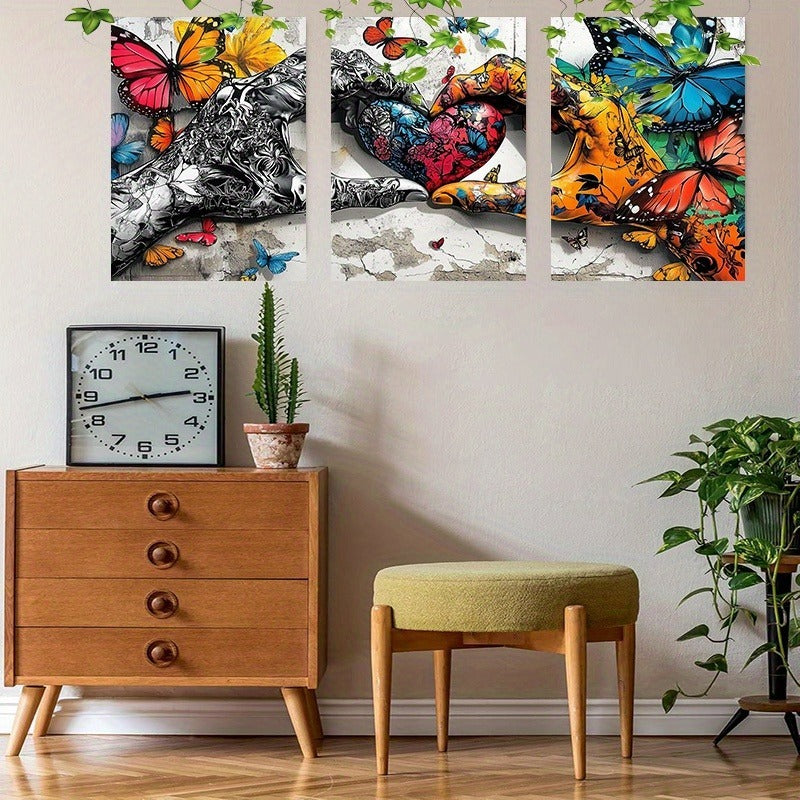 Framed 3pcs Graffiti Canvas Wall Art