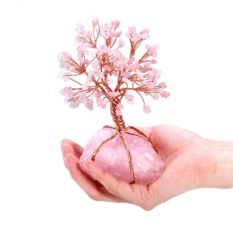 Enchanted Starry Rose Quartz Money Tree Glow Luxe Ornament