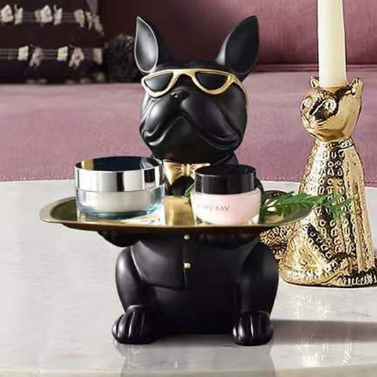 French Bulldog Tray Statue -  Home Decor