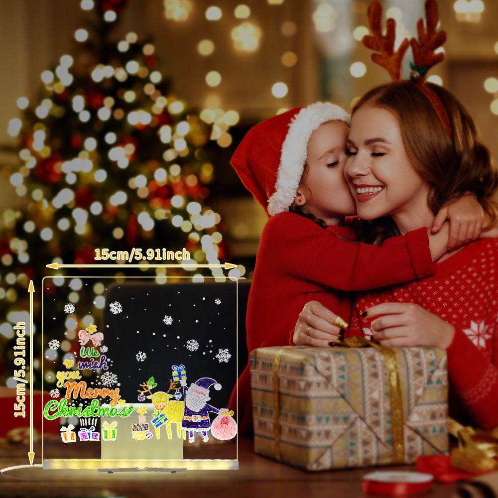 Enchanted Luminous Erasable Acrylic Drawing Board With Night Light Stand