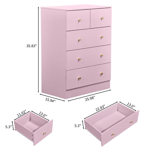 MacaronPink Melamine Board, Drawer Cabinet