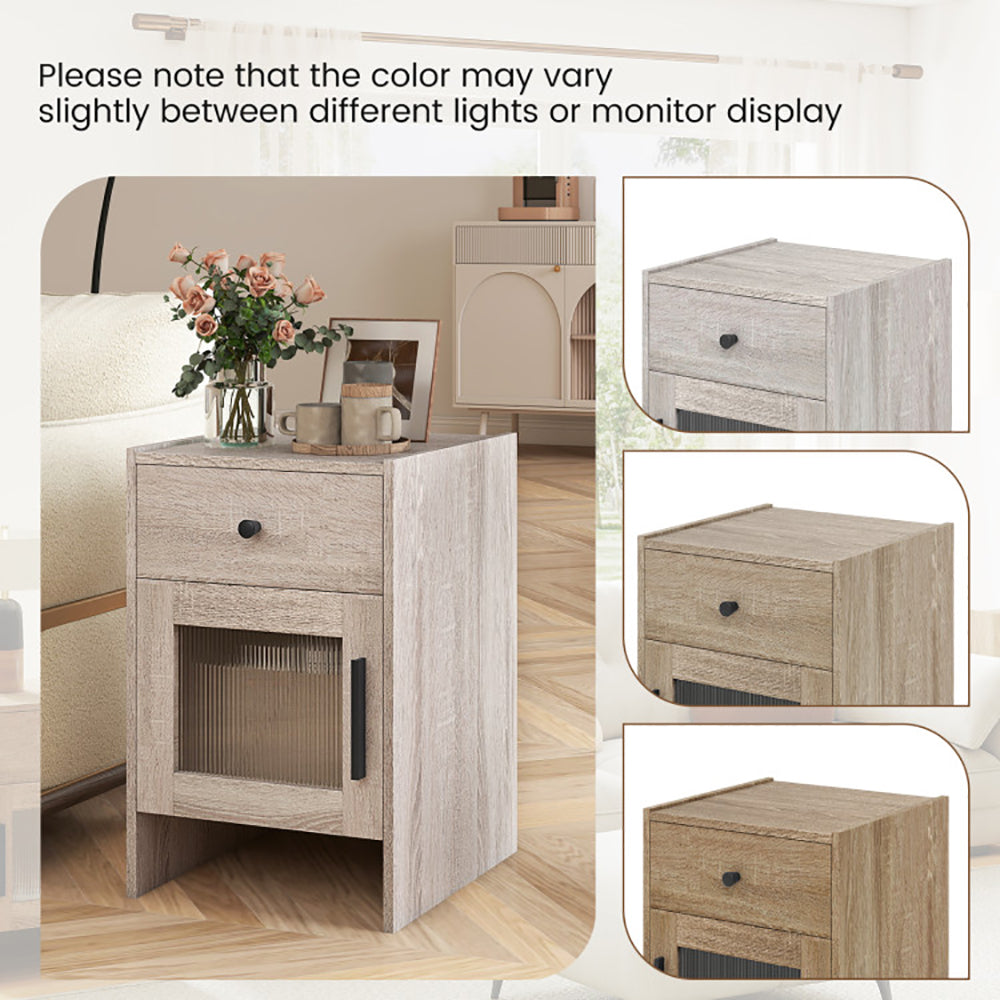 Nightstand With Drawer And Cabinet