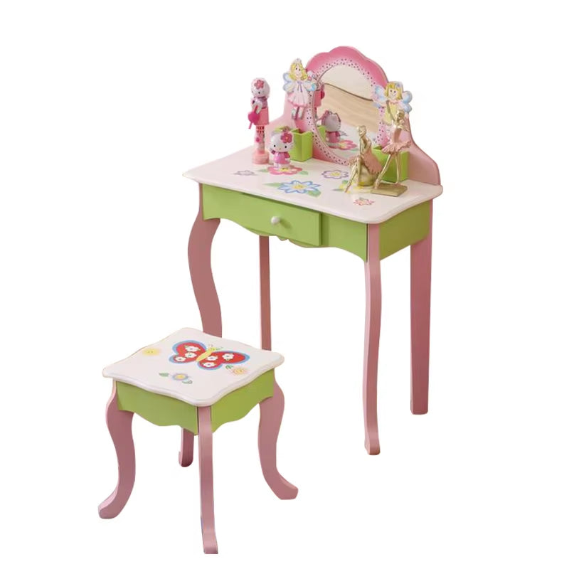 The Enchanted Essence Princess Vanity Table For Kids - Eco Friendly Wood With Mirror