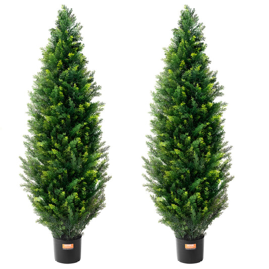 Two Pack 4 Ft UV Resistant Artificial Cedar Topiary