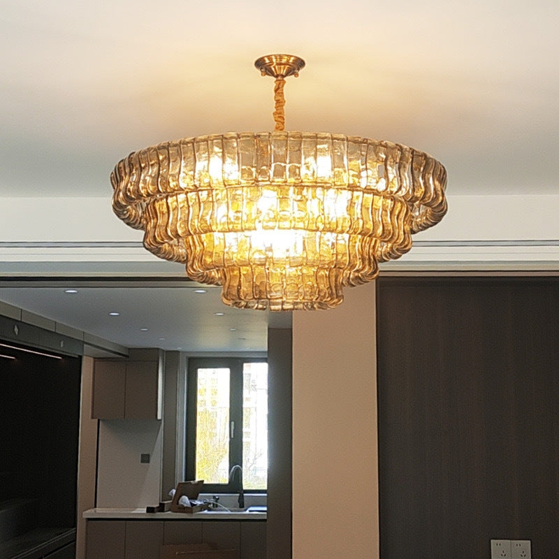 French-inspired, Mid-century Modern Glass Villa Living Room Lighting