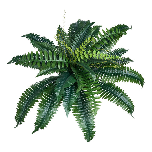 Artificial Ferns 2 Pcs, Natural Spread Diameter 31-34 Inch, Large Hanging Artificial Boston Ferns, Fake Plant Wall Decor With 30 Branches, Faux Fern For Home And Office (Flowerpot Unincluded)