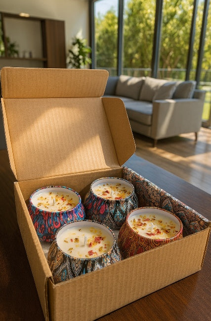 Elegant Floral Scented Tin Candles With Premium Soy Wax
