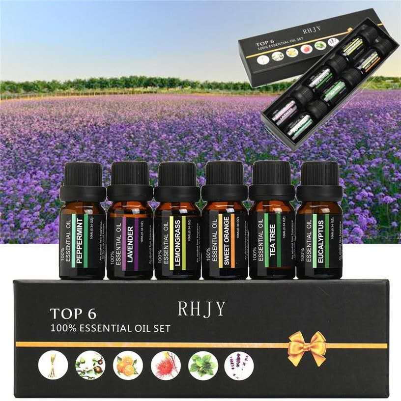 The Enchanted Essence Essential Oil Massage Aromatherapy Set - Opulent Six Signature Oils for Deep Relaxation