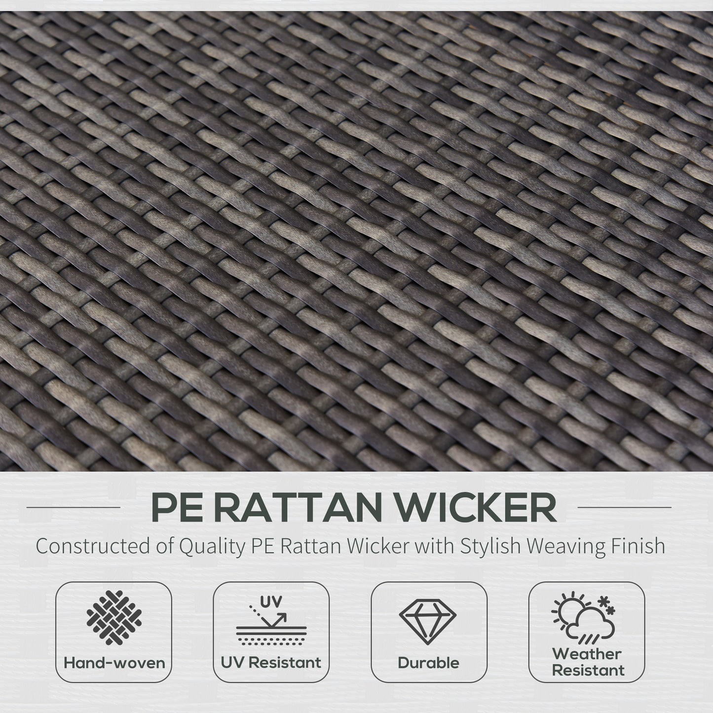 7 Piece Wicker Patio Set -  Sectional With Cushions And Tempered Glass Table Gray