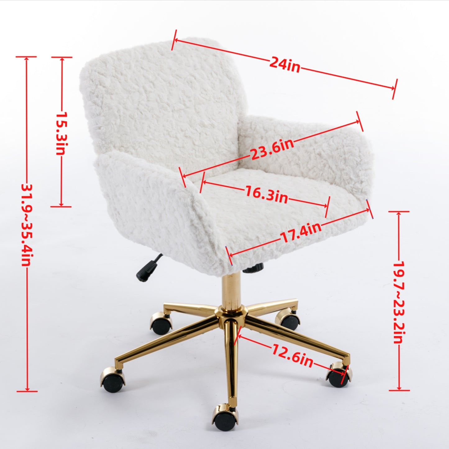 AA Velvet Rabbit Hair Office Chair  With adjustable base