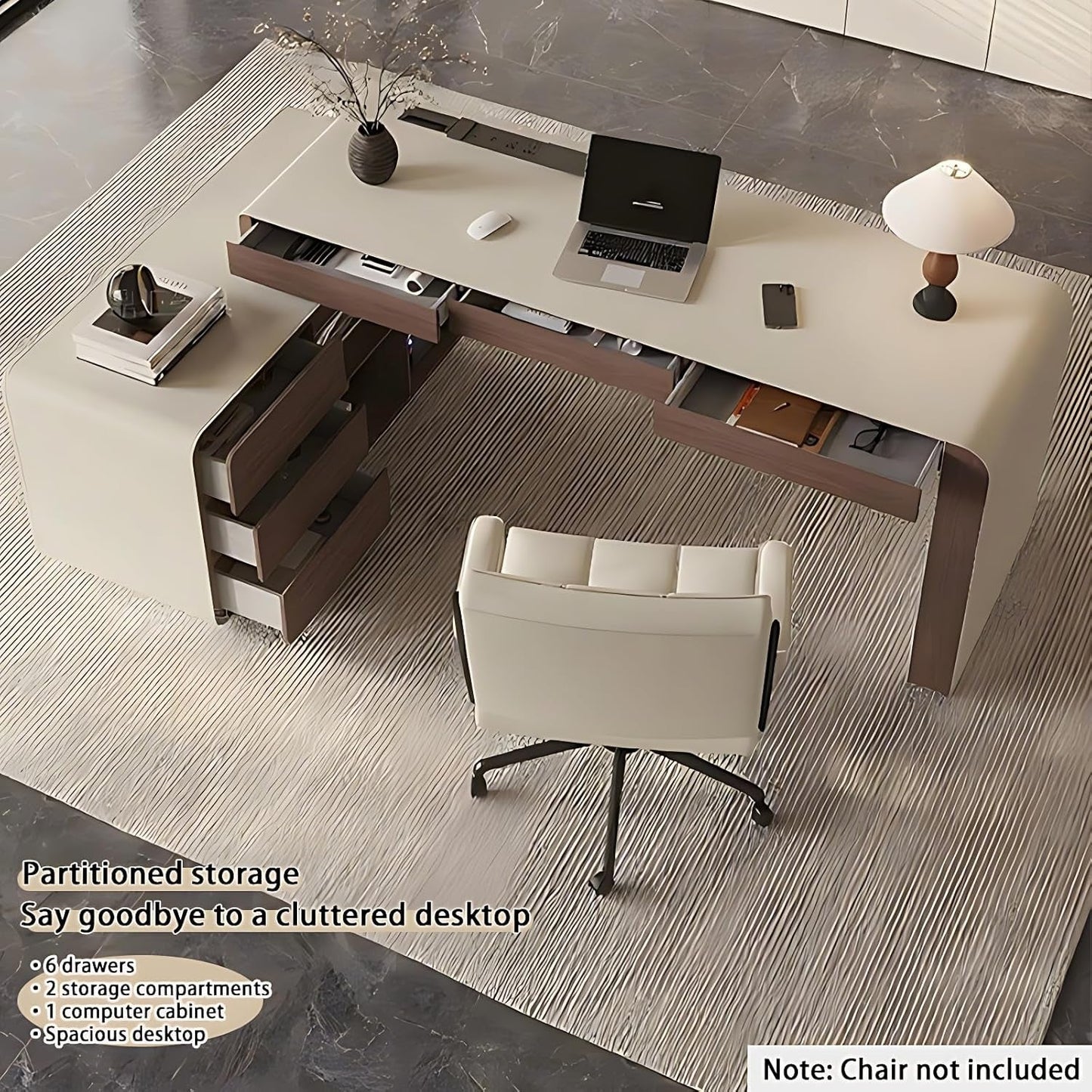 Premium L Shaped Executive Desk 72In Multifunctional