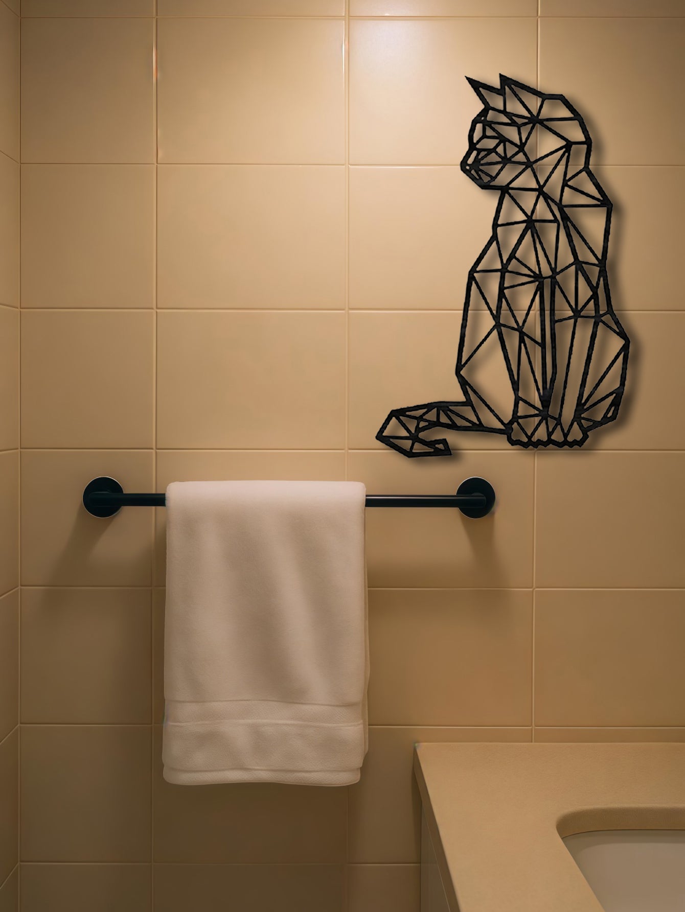 Enchanted Bath Metal Cat Wall Art Luxe Sign For Living Room And Bedroom