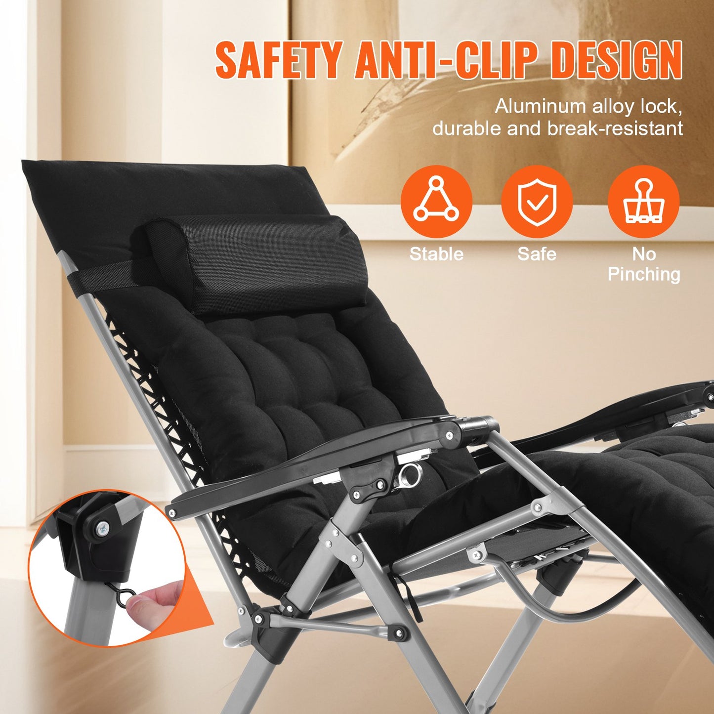 Luxurious 500Lb Heavy Duty Zero Gravity Chair Indoor Outdoor