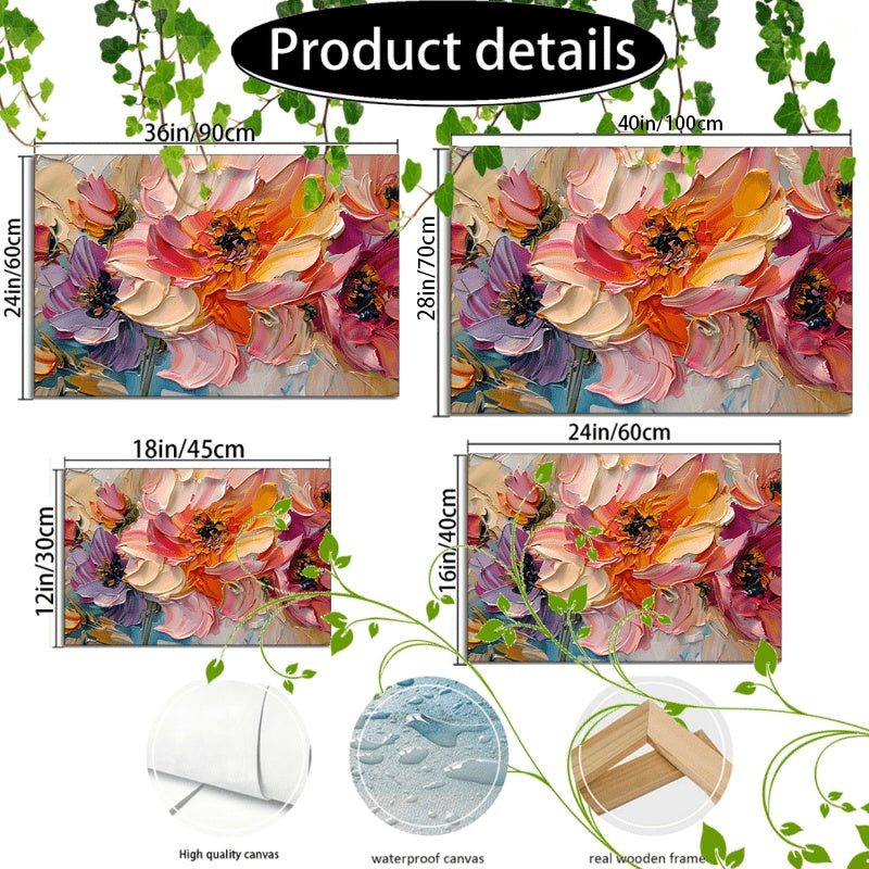 1pc Vibrant Floral Canvas Art