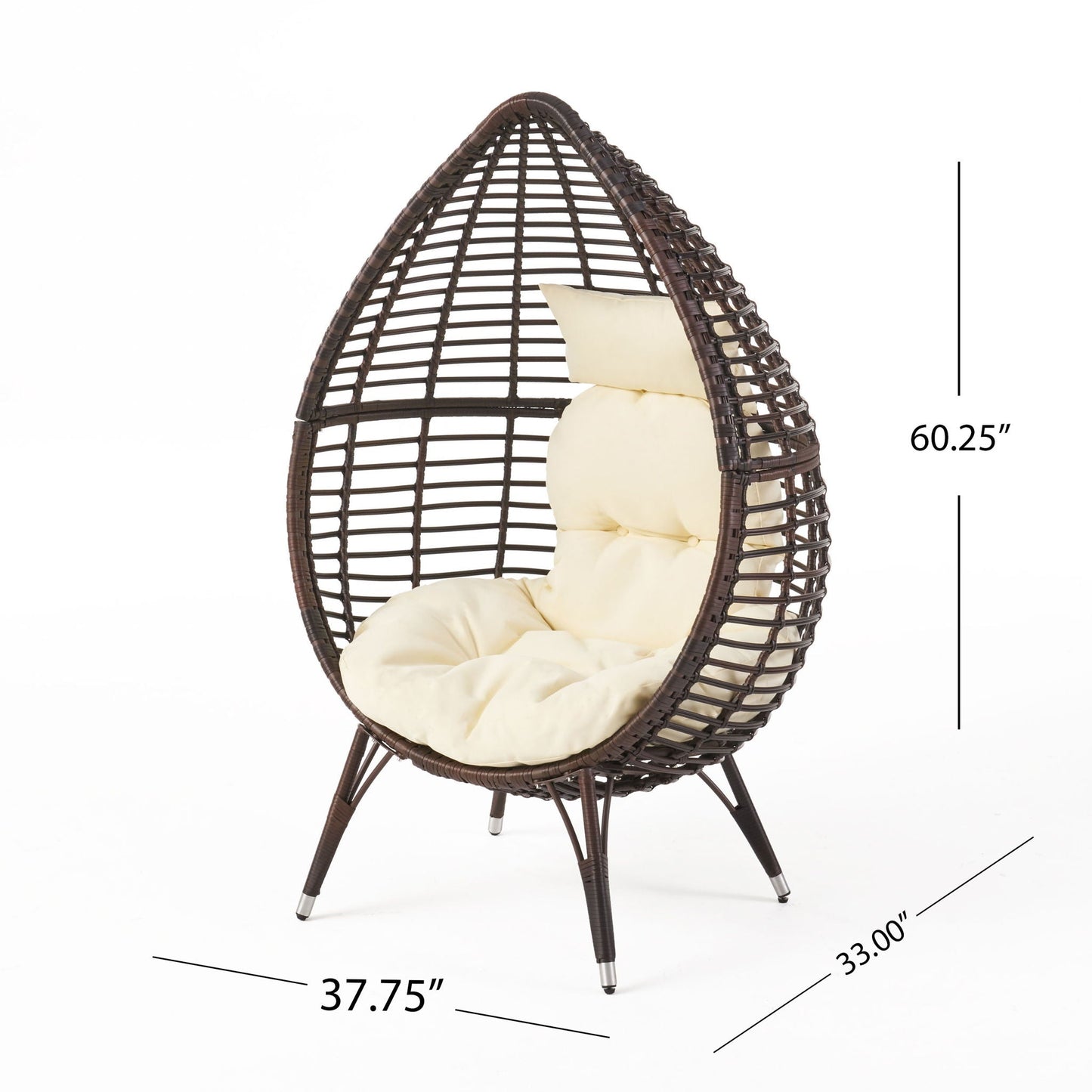 Cutter Teardrop Patio Chair with Water-Resistant Cushion