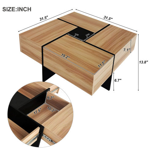 Unique Design Coffee Table With 4 Hidden Storage Compartments Extendable Sliding Top