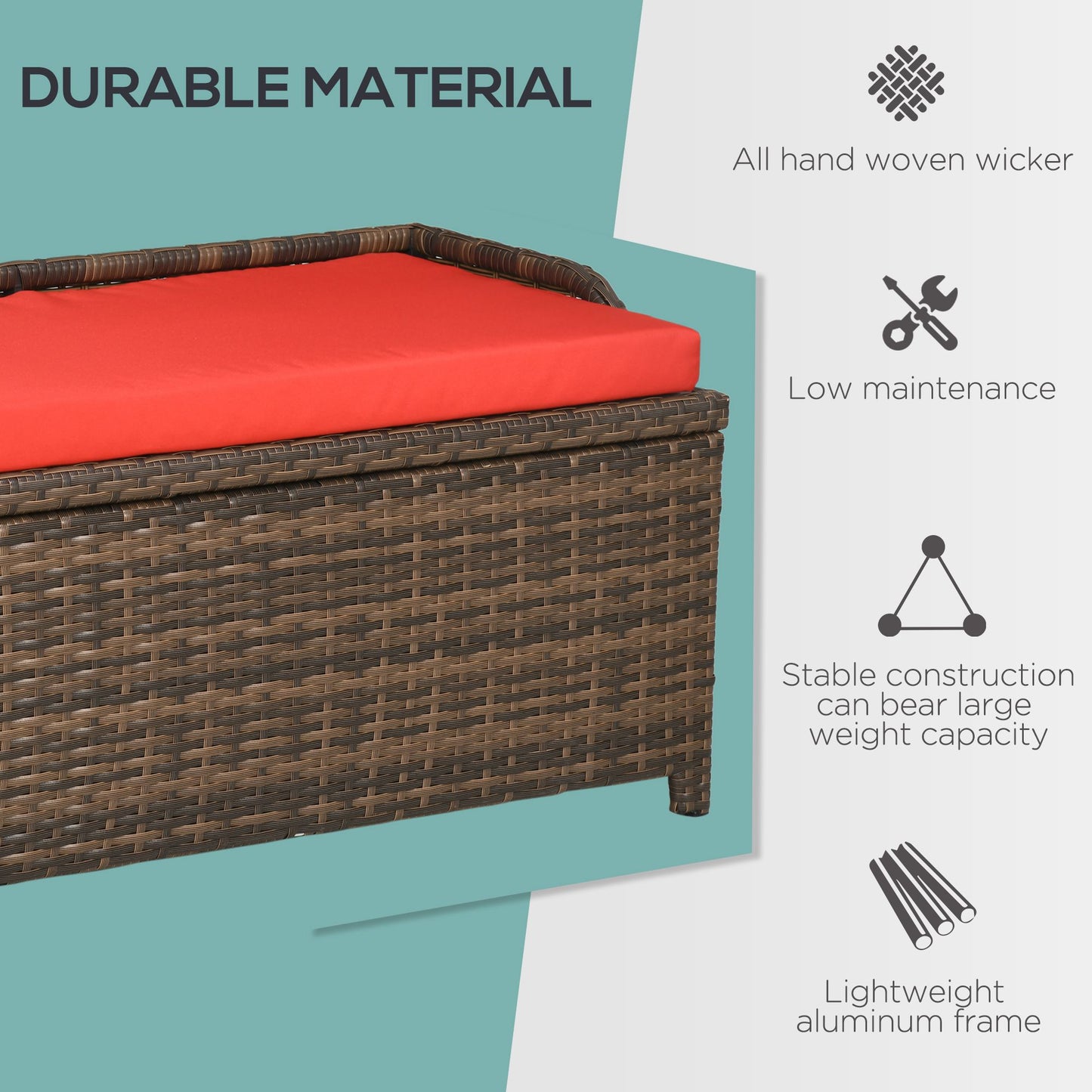 34 Gallon Outdoor Storage Bench With Cushioned Seat