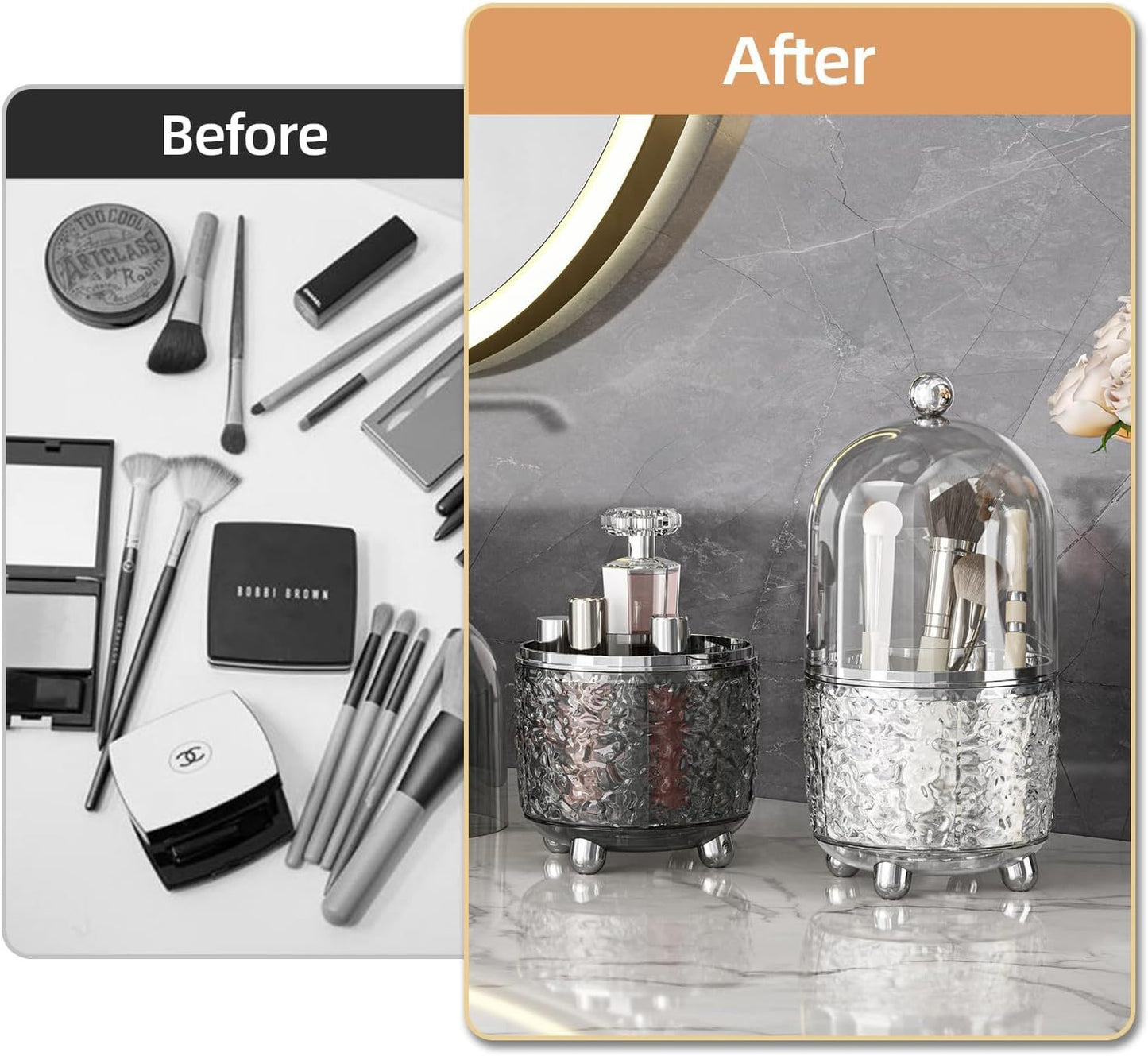 Large Capacity Vanity Makeup Brush Storage Rack Organizer