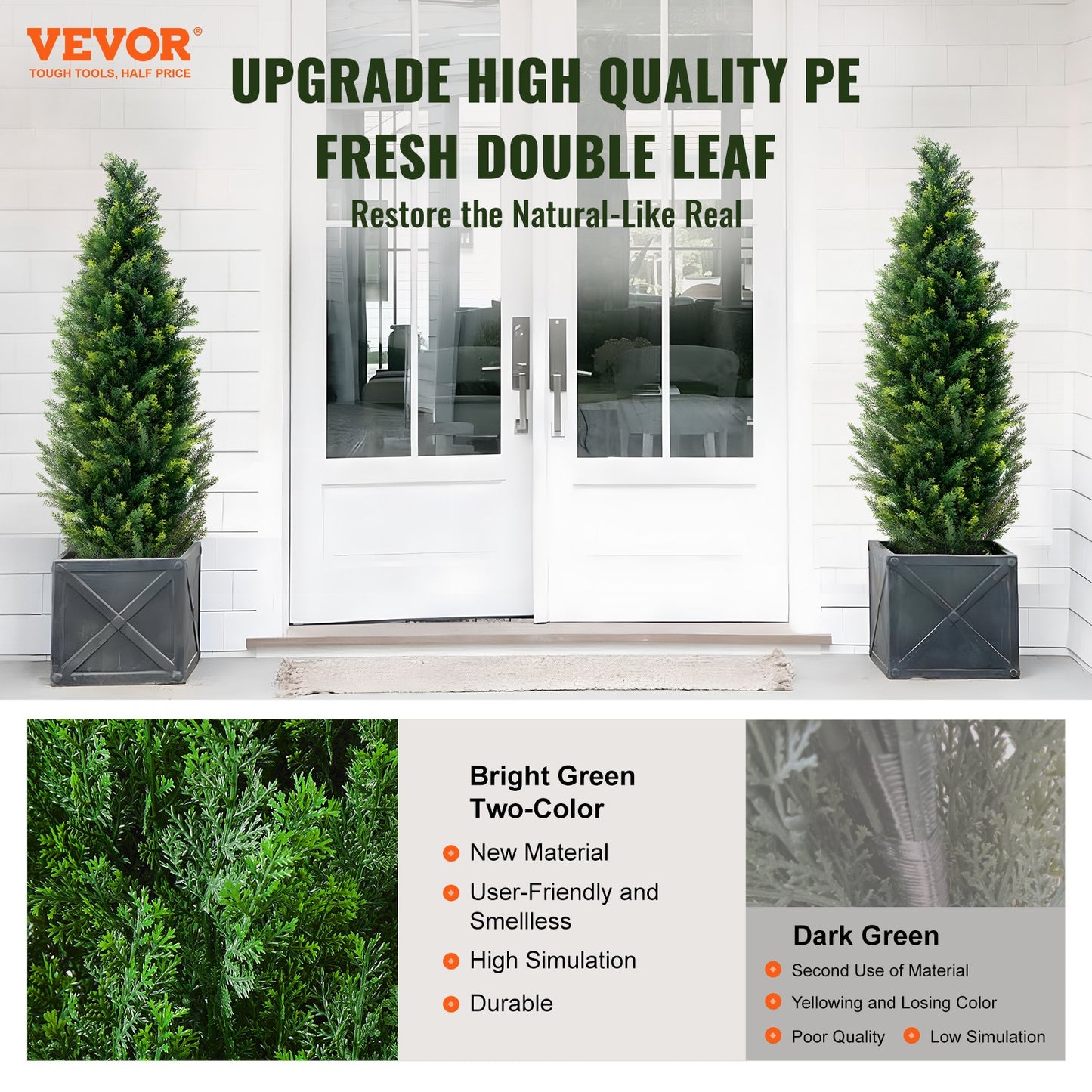 Two Pack 4 Ft UV Resistant Artificial Cedar Topiary