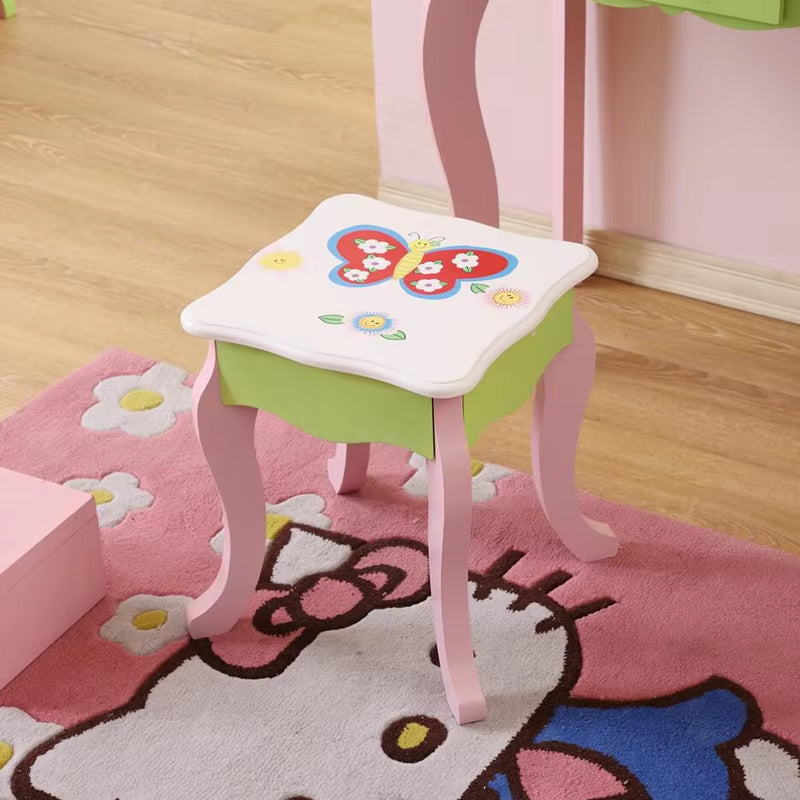 The Enchanted Essence Princess Vanity Table For Kids - Eco Friendly Wood With Mirror