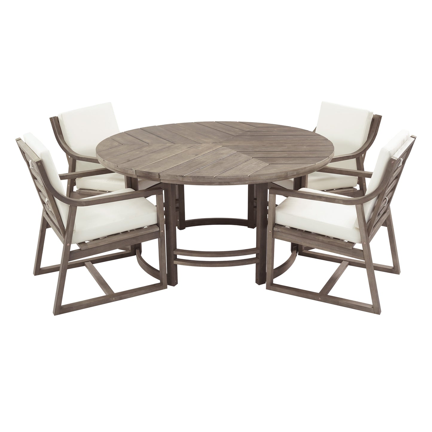 Outdoor Dining Set 5-Piece Patio Table and Chairs with Umbrella Hole