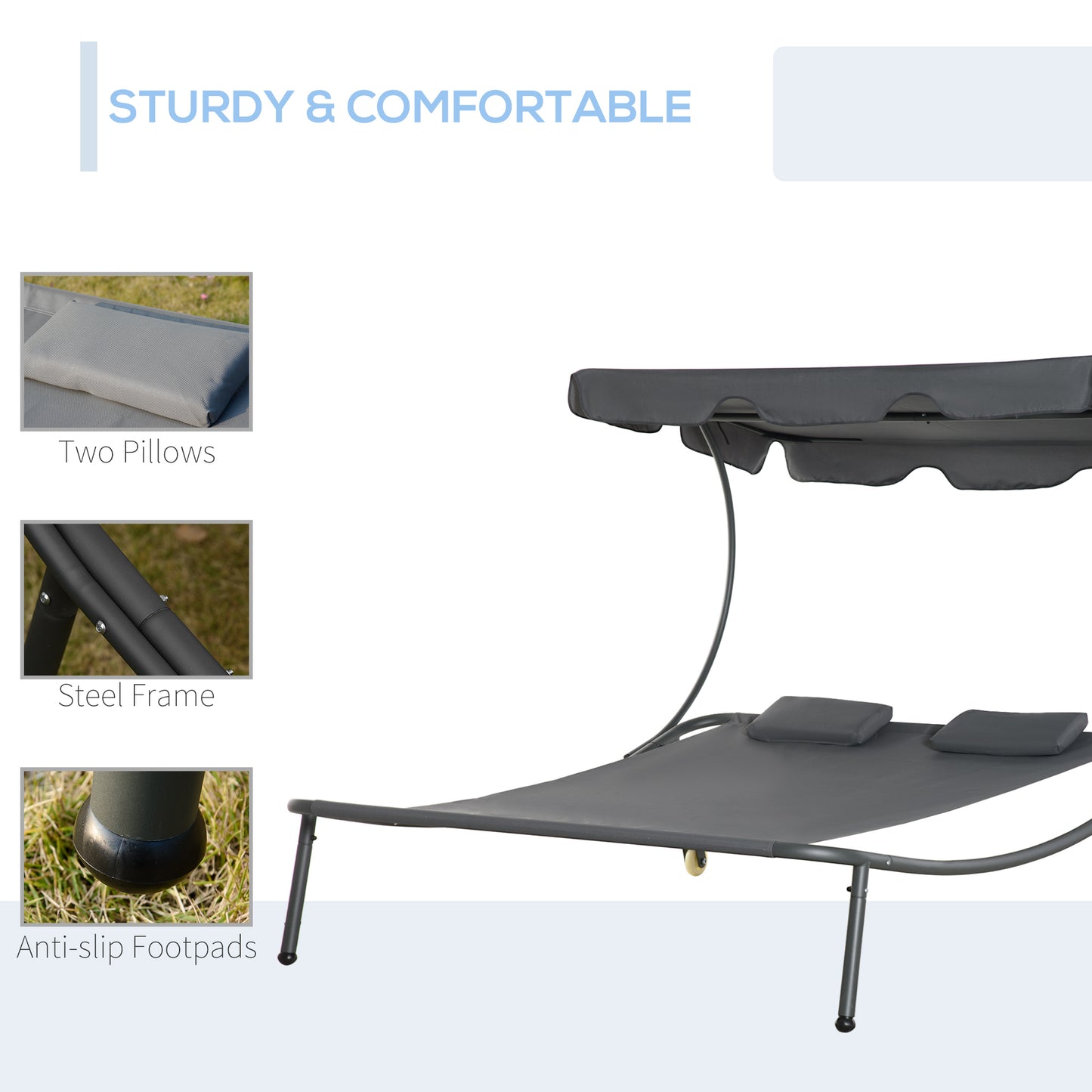 Patio Double Chaise Lounge Chair