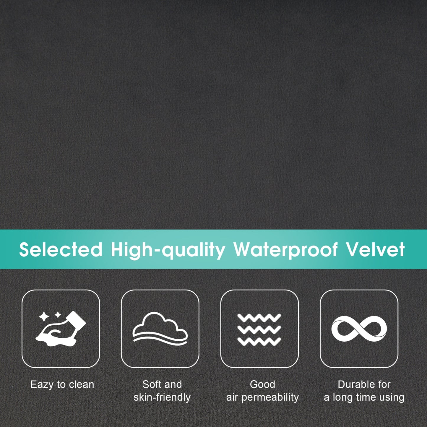 Enchanted Gray Velvet Luxe U Shaped Sectional Sofa With Waist Pillows