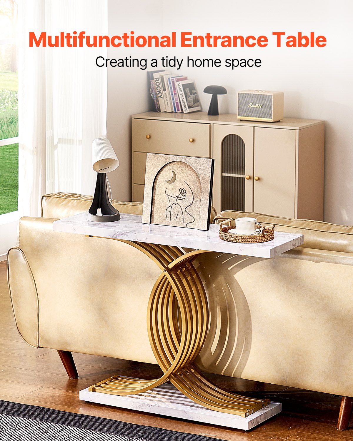 Narrow Console Sofa Table, 39.4 Inches Behind Couch Table, 1-Tier Long Entryway Table And Skinny Hallway Table, Narrow Sofa Table With Metal Frame, For Entryway, Hallway, Living Room & Bedroom