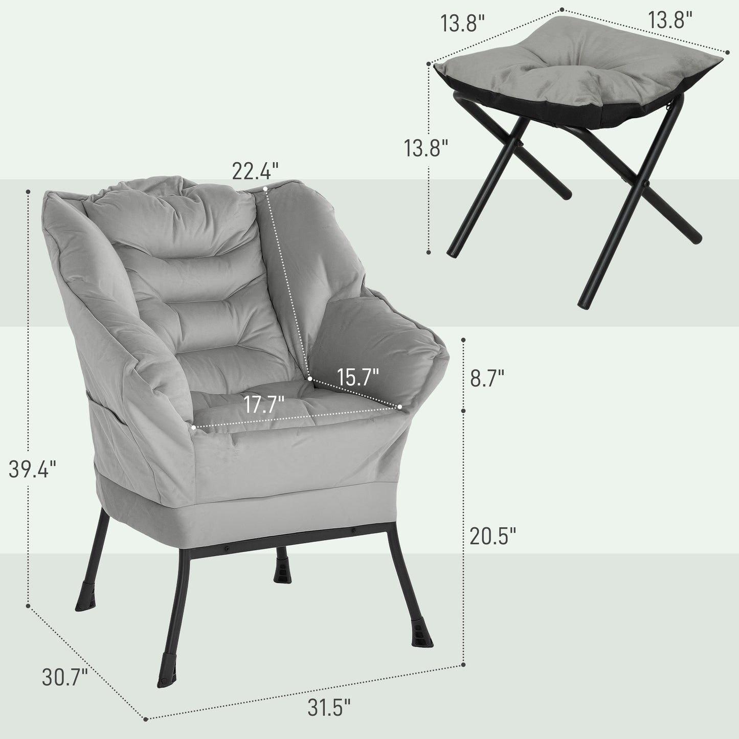 Lazy Chair and Ottoman Set
