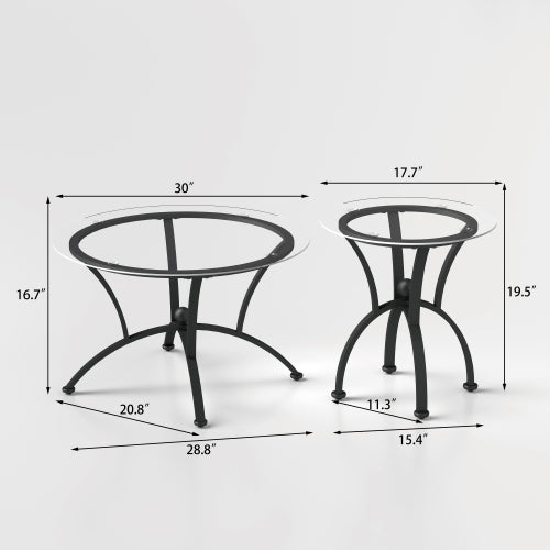Enchanted Luxe Glass Coffee Table Set With Starry Silken Surfaces