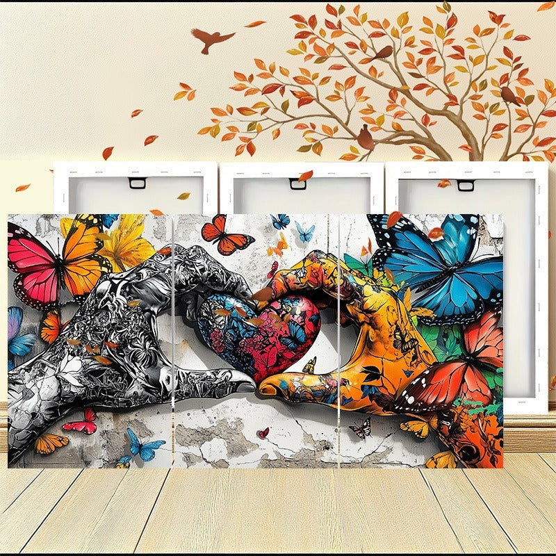 Framed 3pcs Graffiti Canvas Wall Art
