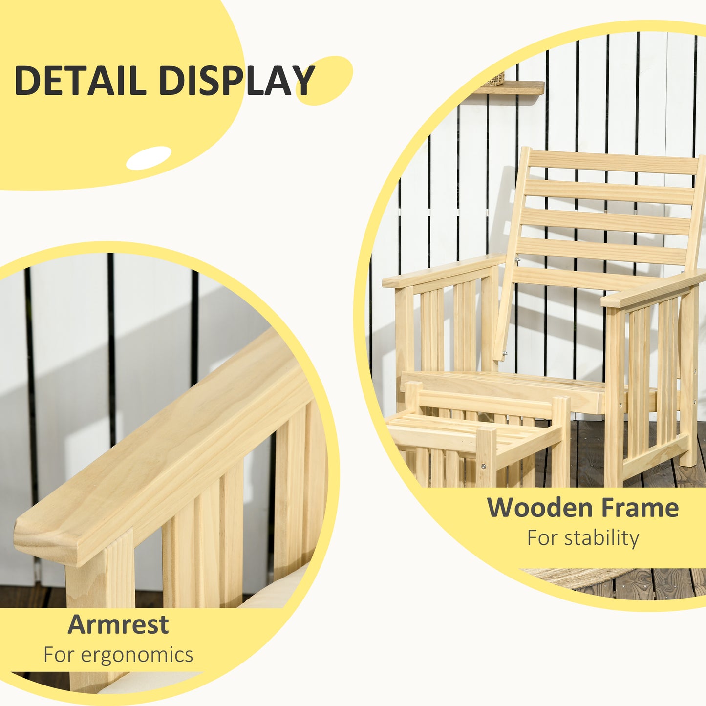 Patio Furniture Set - Luxe Two Piece Outdoor Lounge Chair And Ottoman With Cushion