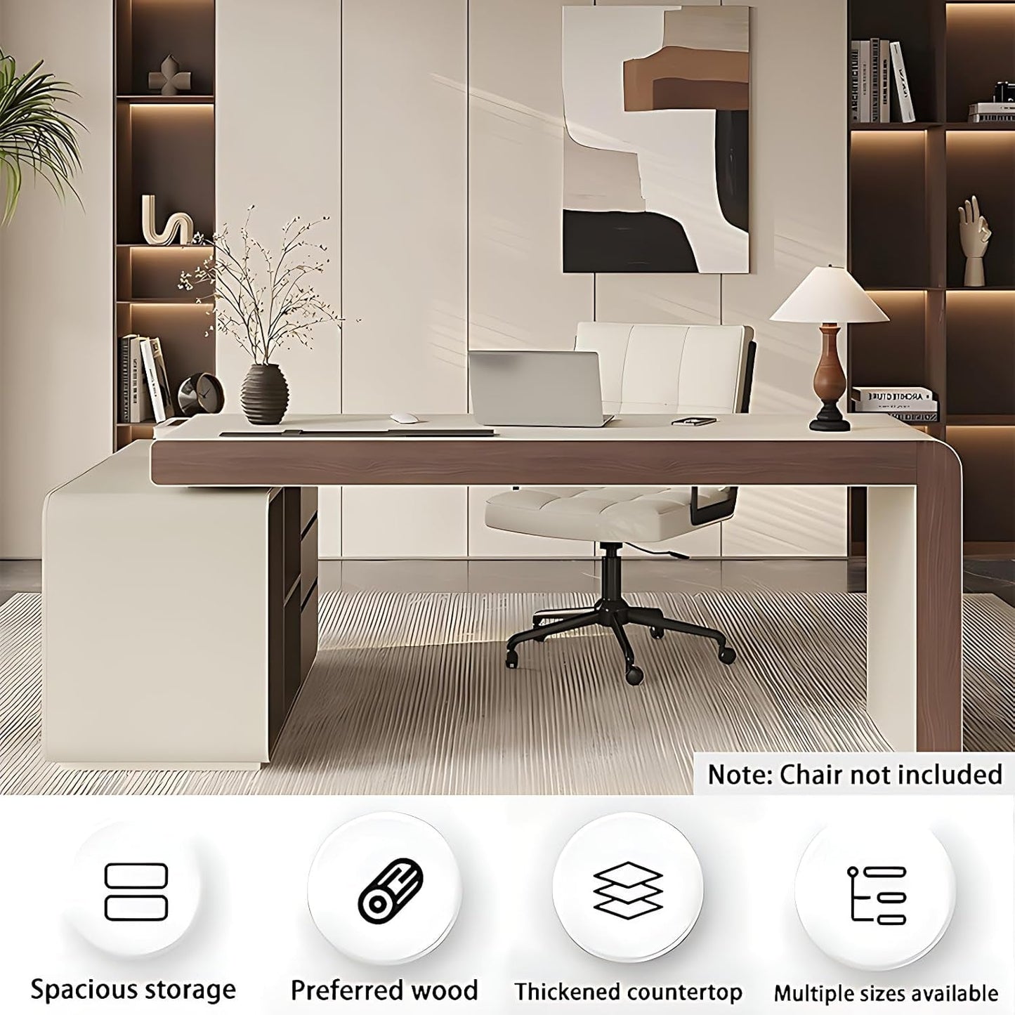 Premium L Shaped Executive Desk 72In Multifunctional