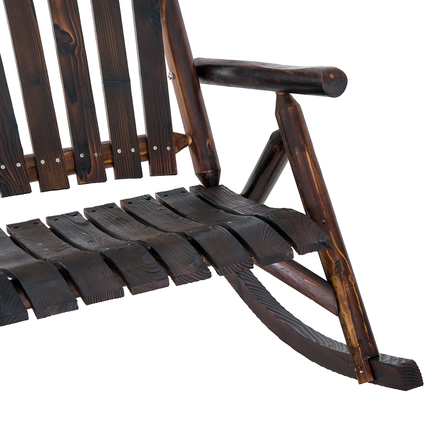 Carbonized Wood High-Back Rocker - Garden Serenity,