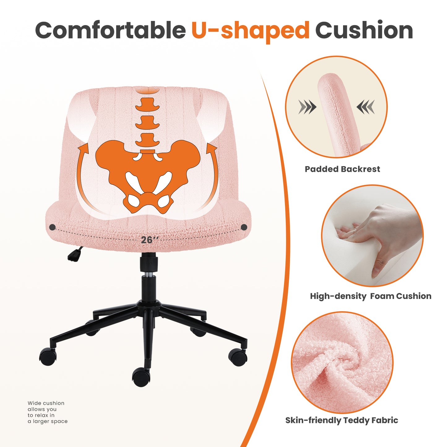 The Enchanted Essence Cross Legged Office Desk Vanity Chair Velvet Pink Cushioned Glam For All Day Comfort